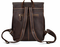 Vintage Leather Coffee Mens Backpack Satchel Backpack Travel Backpack Bags for Men