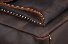 Vintage Leather Coffee Mens Backpack Satchel Backpack Travel Backpack Bags for Men