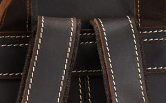 Vintage Leather Coffee Mens Backpack Satchel Backpack Travel Backpack Bags for Men