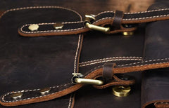 Vintage Leather Coffee Mens Backpack Satchel Backpack Travel Backpack Bags for Men