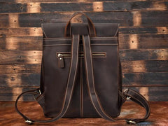 Vintage Leather Coffee Mens Backpack Satchel Backpack Travel Backpack Bags for Men