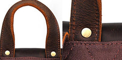 Cool Leather Coffee Rolltop Mens Backpacks Travel Backpack Vintage Backpack for Men