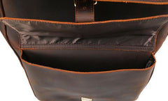Cool Leather Coffee Rolltop Mens Backpacks Travel Backpack Vintage Backpack for Men