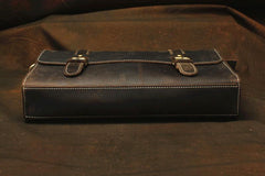 Vintage Mens Leather 13inch Laptop Briefcase Bag Business Bag Shoulder Bags For Men