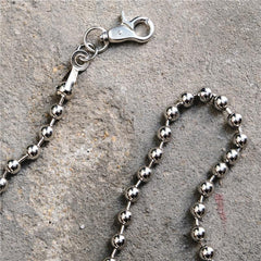 Badass Silver Bead Womens Mens Pants Chain Fashion Wallet Chain For Men