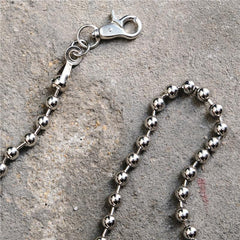 Badass Silver Bead Womens Mens Pants Chain Fashion Wallet Chain For Men