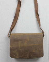 Handmade leather men Briefcase messenger Brown Black shoulder bag vintage bag for him