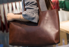 Handmade Leather vintage Big Large tote bag Brown for women leather shoulder bag