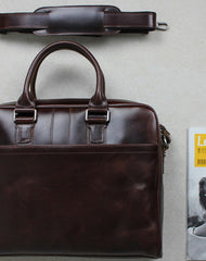 Vintage leather men Briefcase coffee shoulder laptop Briefcase vintage Briefcase - EverHandmade