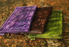 Handcraft vintage distress custom leather hand dyed purse clutch for women/men - EverHandmade