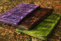 Handcraft vintage distress custom leather hand dyed purse clutch for women/men - EverHandmade