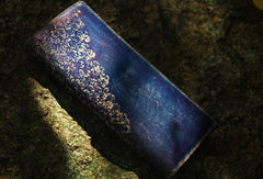 Handcraft vintage distress floral leather hand dyed long wallet for women girl lady - EverHandmade