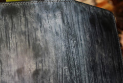 Handcraft vintage distress raining leather hand dyed long wallet for men/women - EverHandmade