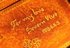 Handcraft vintage distress floral leather hand dyed long wallet for women girl lady - EverHandmade