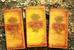 Handcraft vintage distress floral leather hand dyed long wallet for women girl lady - EverHandmade
