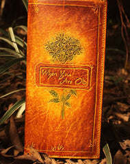 Handcraft vintage distress floral leather hand dyed long wallet for women girl lady - EverHandmade
