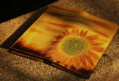 Handcraft vintage distress floral leather hand dyed long wallet for women girl lady - EverHandmade
