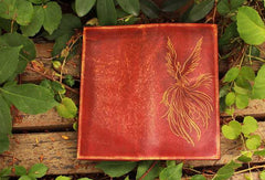 Handcraft vintage distress phoenix leather hand dyed long wallet for men/women - EverHandmade