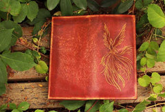 Handcraft vintage distress phoenix leather hand dyed long wallet for men/women