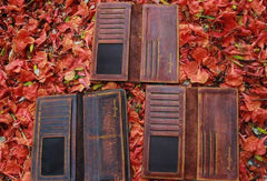 Handcraft vintage distress phoenix leather hand dyed long wallet for men/women - EverHandmade