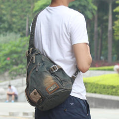 Jean Denim Mens Large Sling Bag 