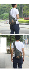 Jean Denim Mens Large Sling Bag 