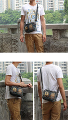 Jean Denim Blue Mens Small Fanny Pack Waist Bag Blue Hip Bag Bum Bag For Men