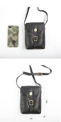 Brown LEATHER MEN'S 8 INCHES Small Side BAGs Vertical MESSENGER BAG Courier BAG FOR MEN