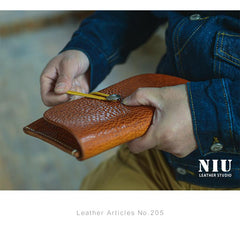 Tan Cool Leather Mens Long Wallet Brown Clutch Wallet Vintage Large Long Wallet Purse For Men