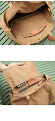 Khaki Vintage Canvas Men Womens Large Tote Bag Green Canvas Shoulder Tote Bag Shopper Tote For Men
