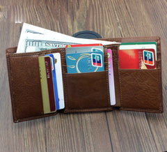 Men's Trifold Small Biker Wallet Chain Wallet
