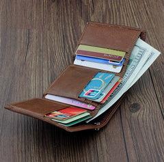 Men's Trifold Small Biker Wallet Chain Wallet