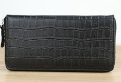 Handmade vintage zip leather clutch iphone bag long wallet ID card holders slots for men - EverHandmade