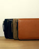 Handmade vintage zip leather clutch iphone bag long wallet ID card holders slots for men - EverHandmade