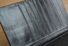 Handmade vintage leather long clutch Wallet zipper long wallet for men - EverHandmade
