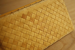 Handmade vintage leather long Wallet clutch zipper Wallet long wallet for men