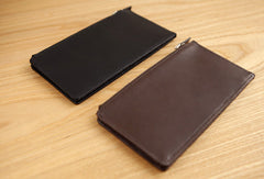 Handmade vintage leather long Wallet clutch zipper Wallet long wallet for men