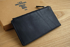 Handmade vintage leather long Wallet clutch zipper Wallet long wallet for men