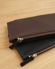 Handmade vintage leather long Wallet clutch zipper Wallet long wallet for men