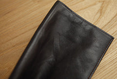 Handmade vintage brown leather clutch bag long wallet multi ID card holders slots for men - EverHandmade