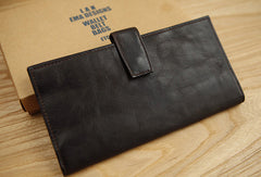 Handmade vintage brown leather clutch bag long wallet multi ID card holders slots for men - EverHandmade