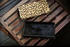 Handmade fashion modern leopard cilice leather long wallet clutch for women/lady girl - EverHandmade