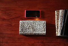 Handmade fashion modern leopard cilice leather long wallet clutch for women/lady girl - EverHandmade