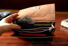 Handmade fashion modern leopard cilice leather long wallet clutch for women/lady girl - EverHandmade
