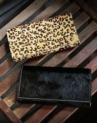 Handmade fashion modern leopard cilice leather long wallet clutch for women/lady girl - EverHandmade