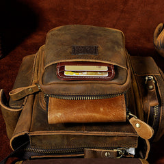LEATHER DROP LEG BAG BELT POUCH MENS WAIST BAG SHOULDER BAG FOR MEN