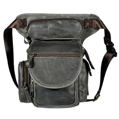 LEATHER DROP LEG BAG BELT POUCH MENS WAIST BAG SHOULDER BAG FOR MEN