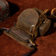 LEATHER DROP LEG BAG BELT POUCH MENS WAIST BAG SHOULDER BAG FOR MEN