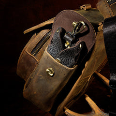 LEATHER DROP LEG BAG BELT POUCH MENS WAIST BAG SHOULDER BAG FOR MEN
