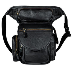 LEATHER DROP LEG BAG BELT POUCH MENS WAIST BAG SHOULDER BAG FOR MEN